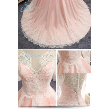 A-line China Supplier Encaje Illusion Bodice vestido de novia venta